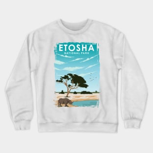 Etosha National Park Travel Poster Art Print Crewneck Sweatshirt